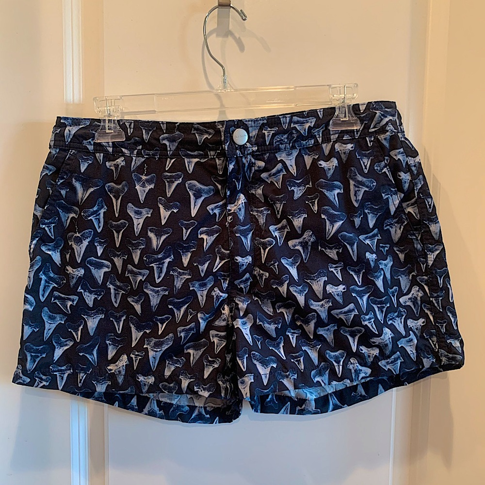 Paul Smith navy & shark tooth print swim trunks